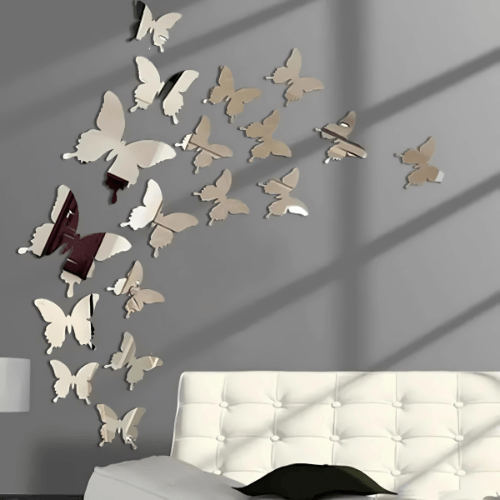 7564851150925 Acrylic Mirror Butterflies Wall Decor (16 Pieces) | 3D DIY Home Decoration