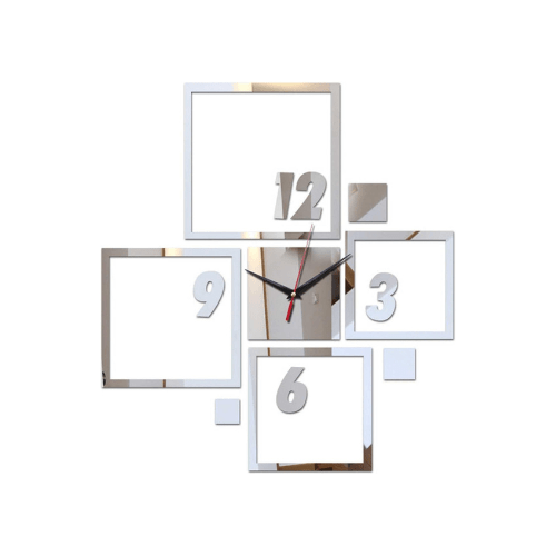 ModernAcrylicSquareWallClock_3DMirrorSurfaceDesign_1