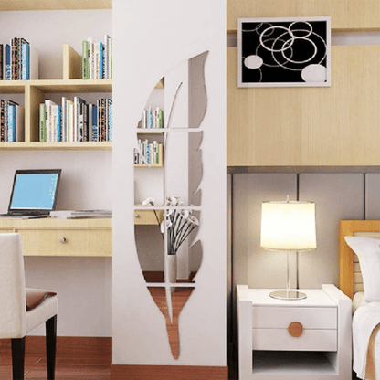 3DAcrylicFeatherMirrorWallStickers_DIYHomeDecor_1
