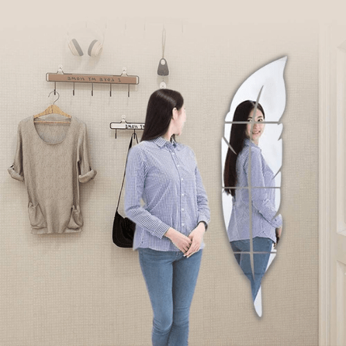 3DAcrylicFeatherMirrorWallStickers_DIYHomeDecor_2