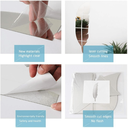 3DAcrylicFeatherMirrorWallStickers_DIYHomeDecor_3