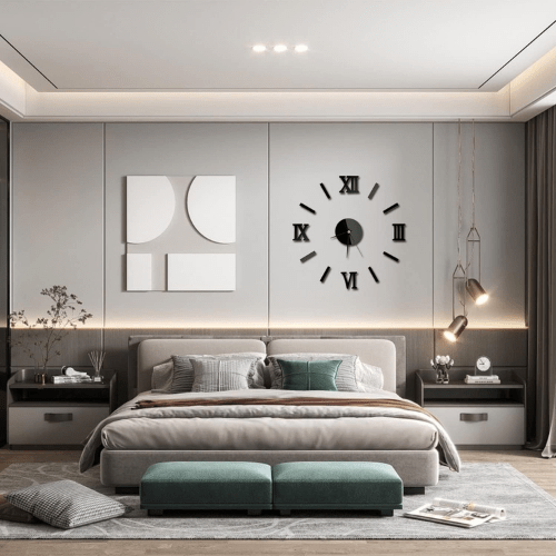 3DDIYLargeWallClock_ModernRomanNumerals_Silent_60cm_3
