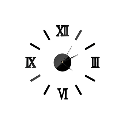 3DDIYLargeWallClock_ModernRomanNumerals_Silent_60cm