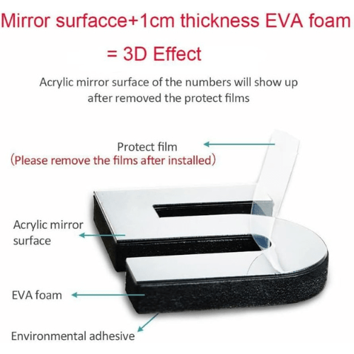 3DLargeFramelessWallClock_BlackMirrorSurfaceWallArt_1