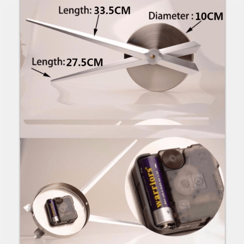 3DLargeFramelessWallClock_BlackMirrorSurfaceWallArt_4