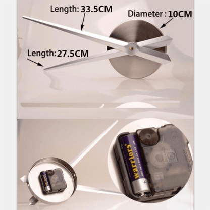 3DLargeFramelessWallClock_BlackMirrorSurfaceWallArt_4