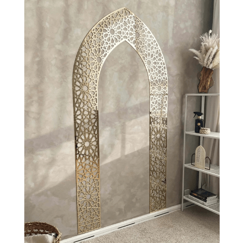  7567865937997 Islamic Mehrab Wall Art – Elegant Prayer Room & Namaz Area Decorative Piece 