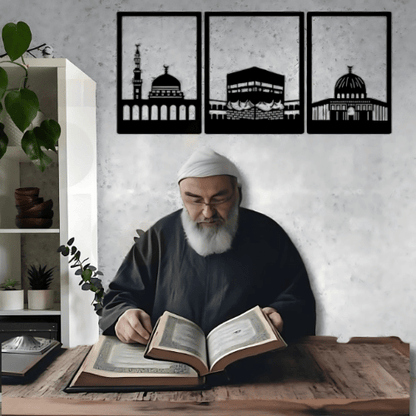 KalmaWoodenWallArt_3FrameIslamicCalligraphyDecorforHome