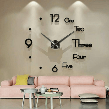 Large3DFramelessWallClockStickers_DIYModernWallDecor_Black