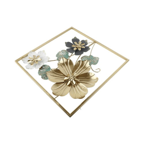  7568056025165 Luxury Golden Floral Metal Wall Art – Premium Imported Decorative Frame 