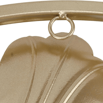  7567794700365 Luxury Golden Round Metal Flower Wall Art – Imported Decorative Frame for Modern Interiors 