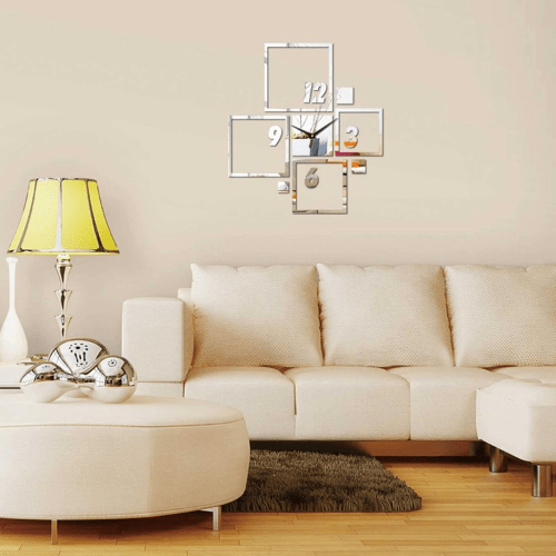 ModernAcrylicSquareWallClock_3DMirrorSurfaceDesign_2