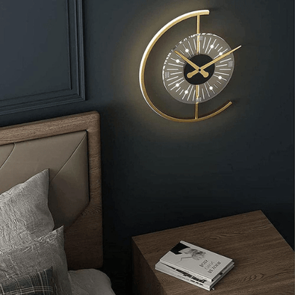  7569715396685 Modern LED Wall Lamp Clock – Silent, Simple & Creative Background Wall Decoration 