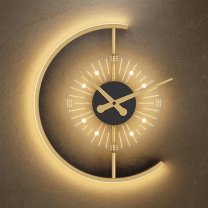  7569715396685 Modern LED Wall Lamp Clock – Silent, Simple & Creative Background Wall Decoration 