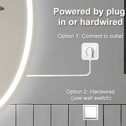  7572040122445 Oval LED Mirror – Dimmable, Anti-Fog, Waterproof 