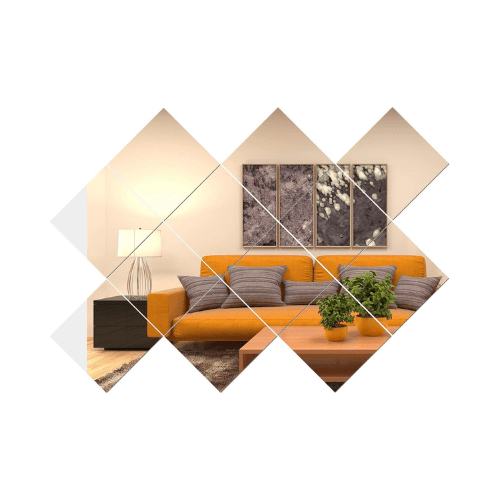 Real Glass Mirror Tiles – Frameless Flexible Wall Mirror