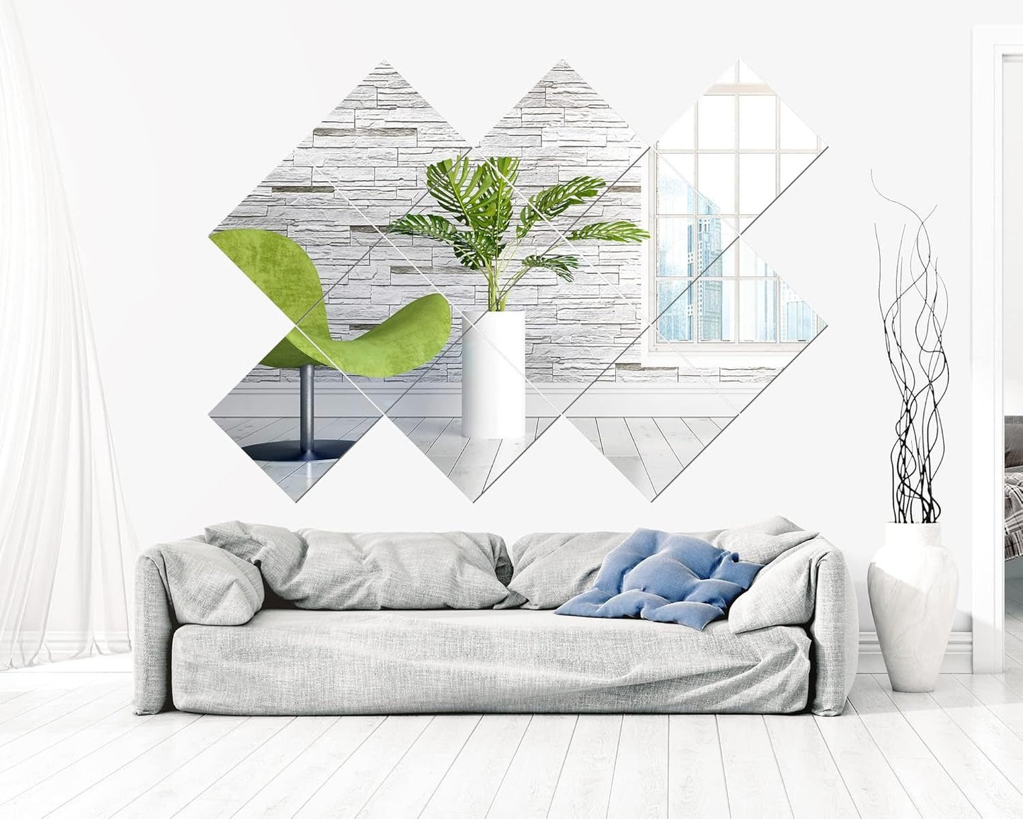 Real Glass Mirror Tiles – Frameless Flexible Wall Mirror