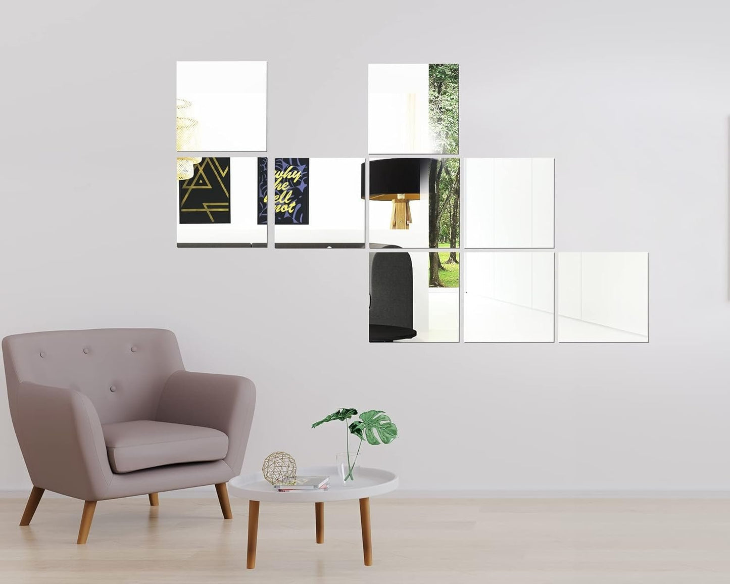 Real Glass Mirror Tiles – Frameless Flexible Wall Mirror