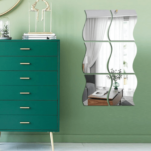 Setof6Acrylic3DWavyWallMirrors_ModernHomeDecoration_1
