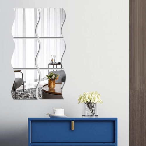 Setof6Acrylic3DWavyWallMirrors_ModernHomeDecoration_2