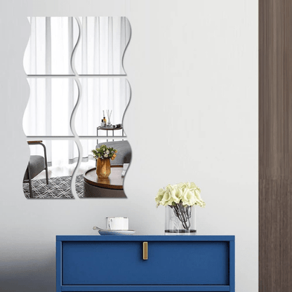 Setof6Acrylic3DWavyWallMirrors_ModernHomeDecoration_2