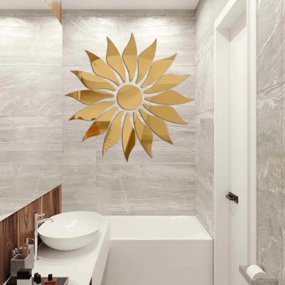  7564984451149 Silver Sunflower Acrylic Mirror | Modern Home Wall Decor 